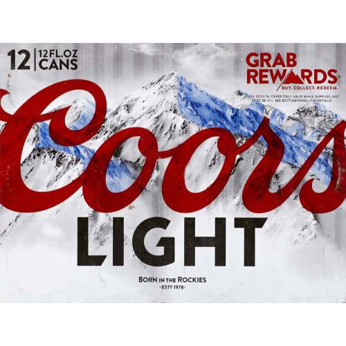 Order Coors Light · Domestic Cold Lager Beer (12 x 12 fl oz) cans  food online from D & B Liquor store, Olmos Park on bringmethat.com