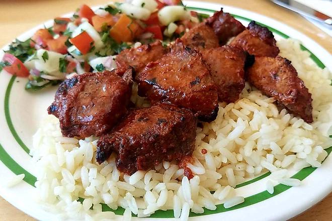 Order Lamb Shish Kabab Plate food online from Almadina Halal store, Norcross on bringmethat.com