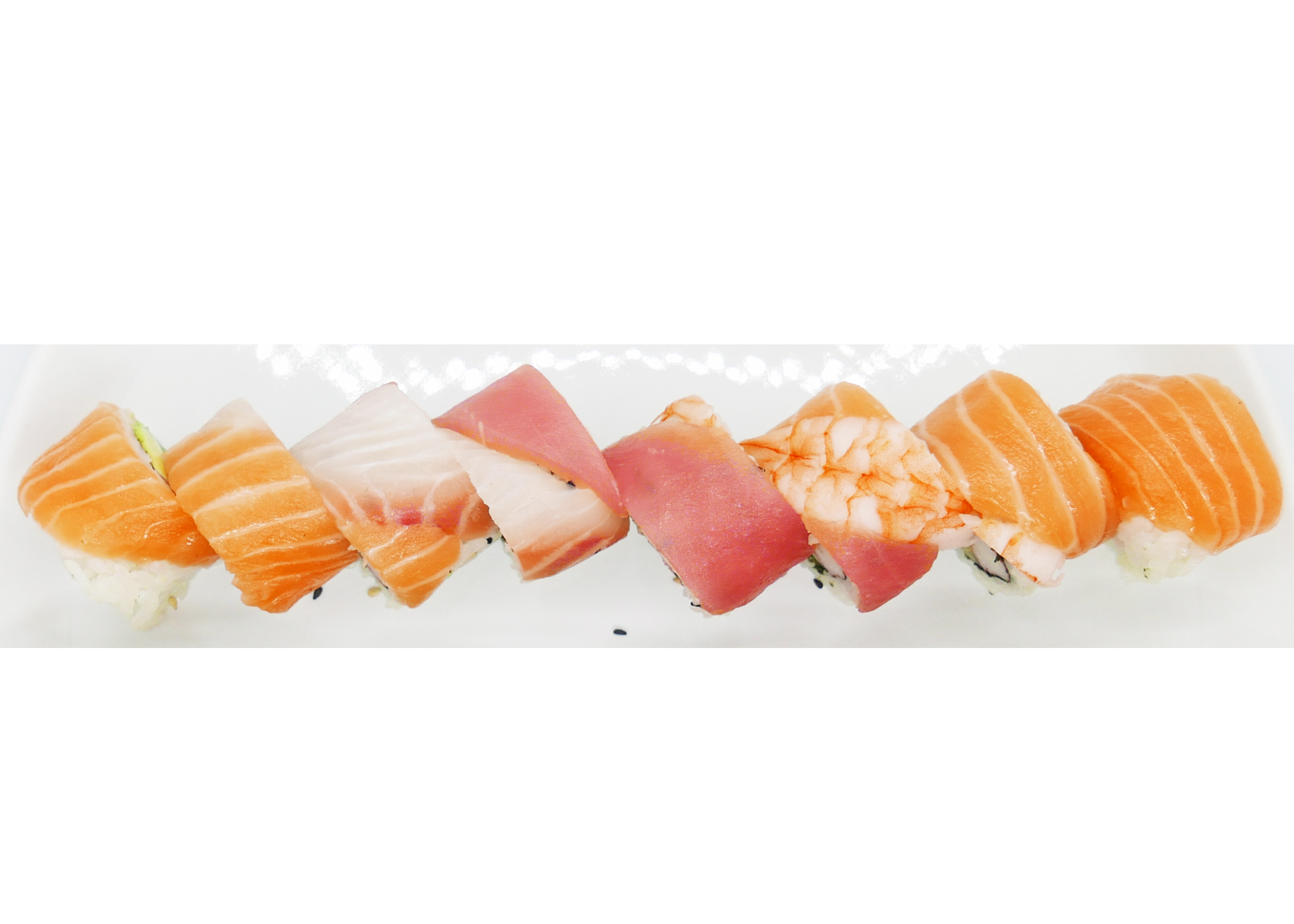 Order Rainbow Maki  (8) food online from Shinju Sushi store, Chicago on bringmethat.com