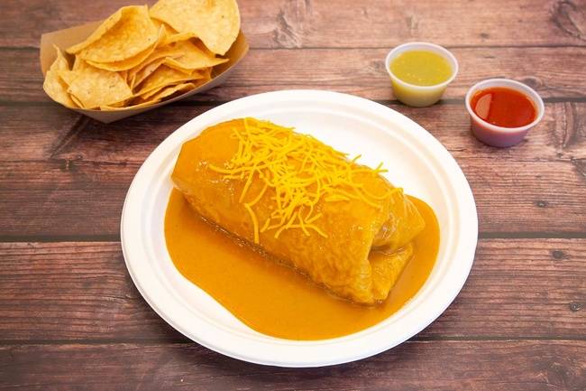 Order Chile Relleno Burrito food online from Sombrero Mexican Food store, San Diego on bringmethat.com