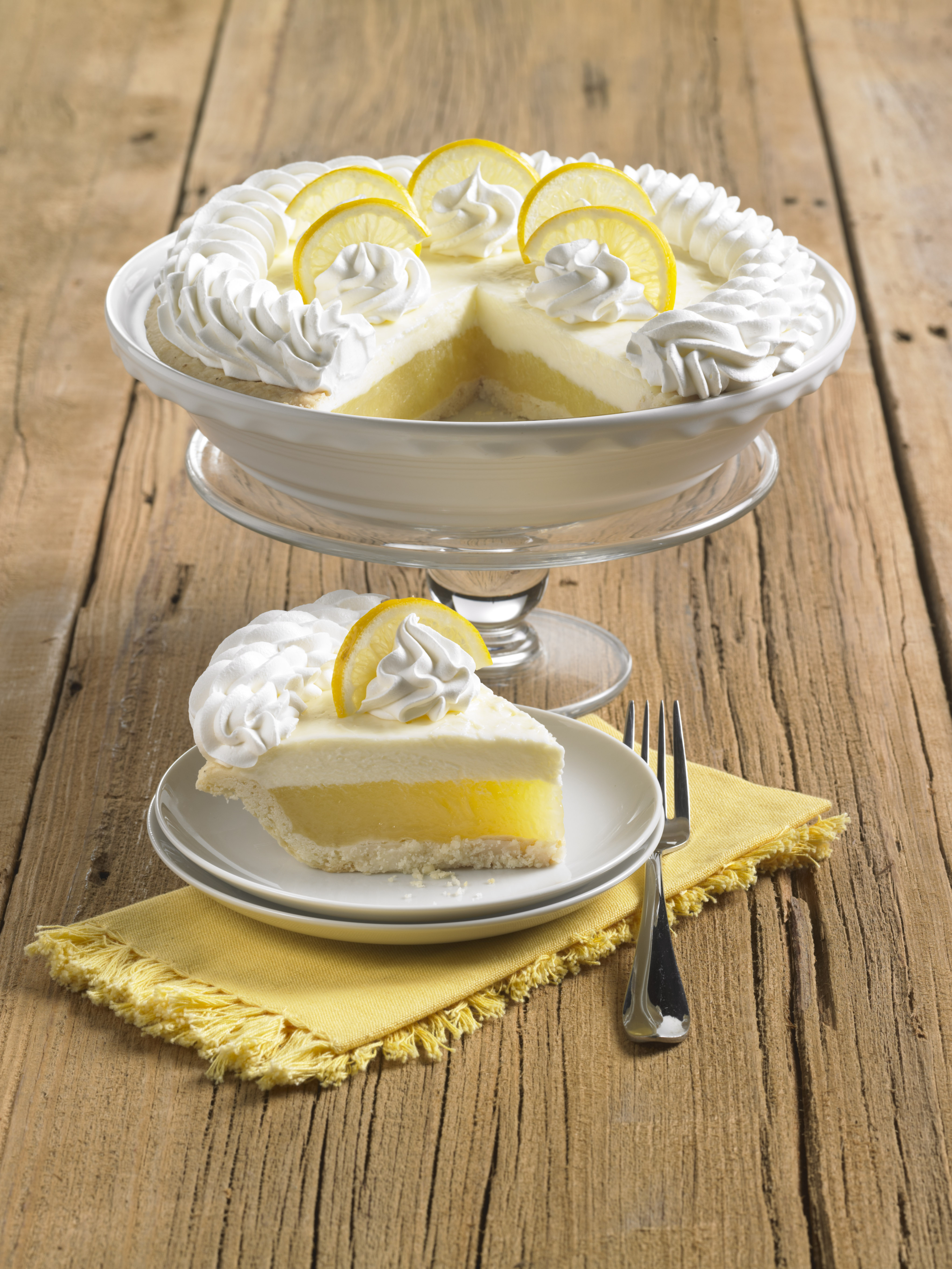 Order Double Cream Lemon Pie Slice food online from Marie Callender's store, Monterey Park on bringmethat.com