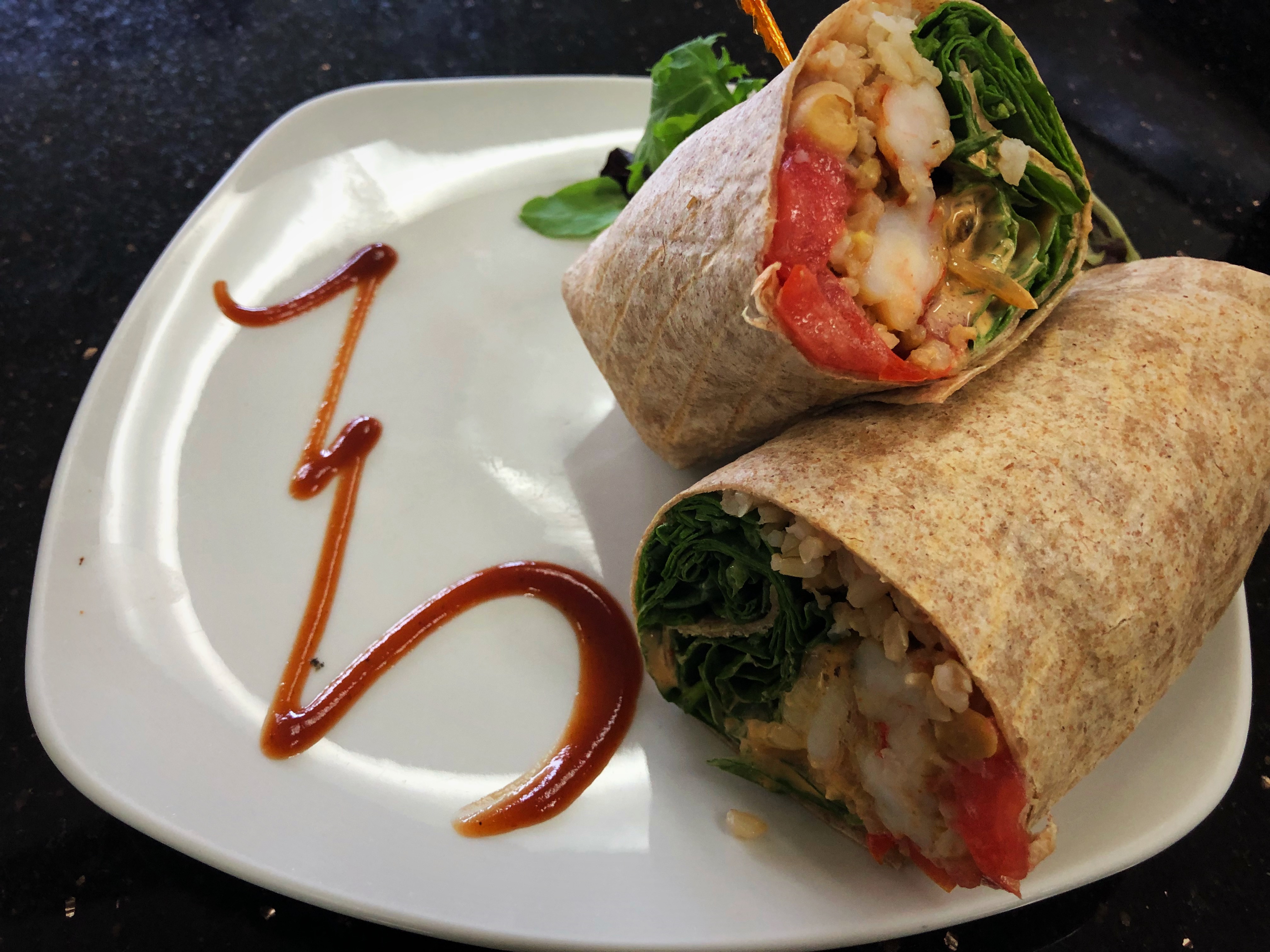 Order Spicy Thai Shrimp Wrap food online from Healthy Garden & Gourmet Pizza store, Collingswood on bringmethat.com