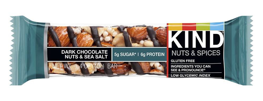 Order Kind Dark Chocolate Nuts and Sea Salt Bar (1.4 oz) food online from Rite Aid store, CONCORD on bringmethat.com