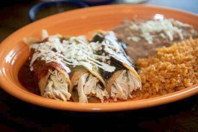 Order Chicken Enchiladas food online from Frontera Mex-Mex Grill store, Stone Mountain on bringmethat.com