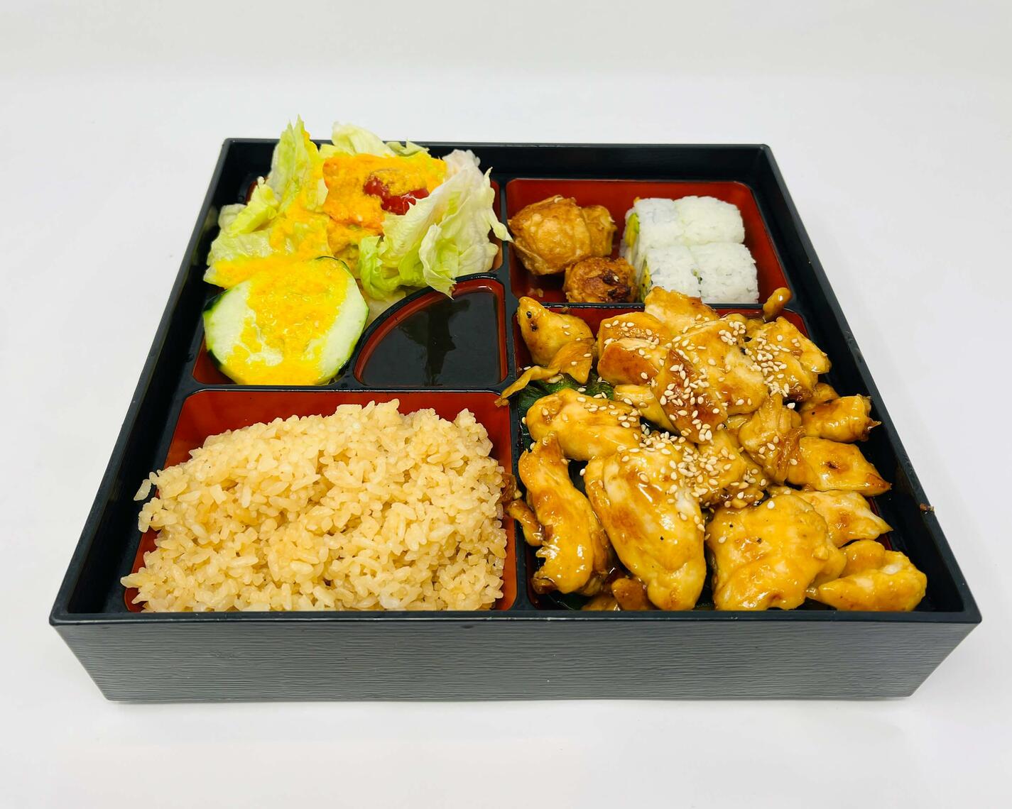 Order Bento Chicken food online from Mad Fish Sushi & Hibachi Grill store, Summerville on bringmethat.com