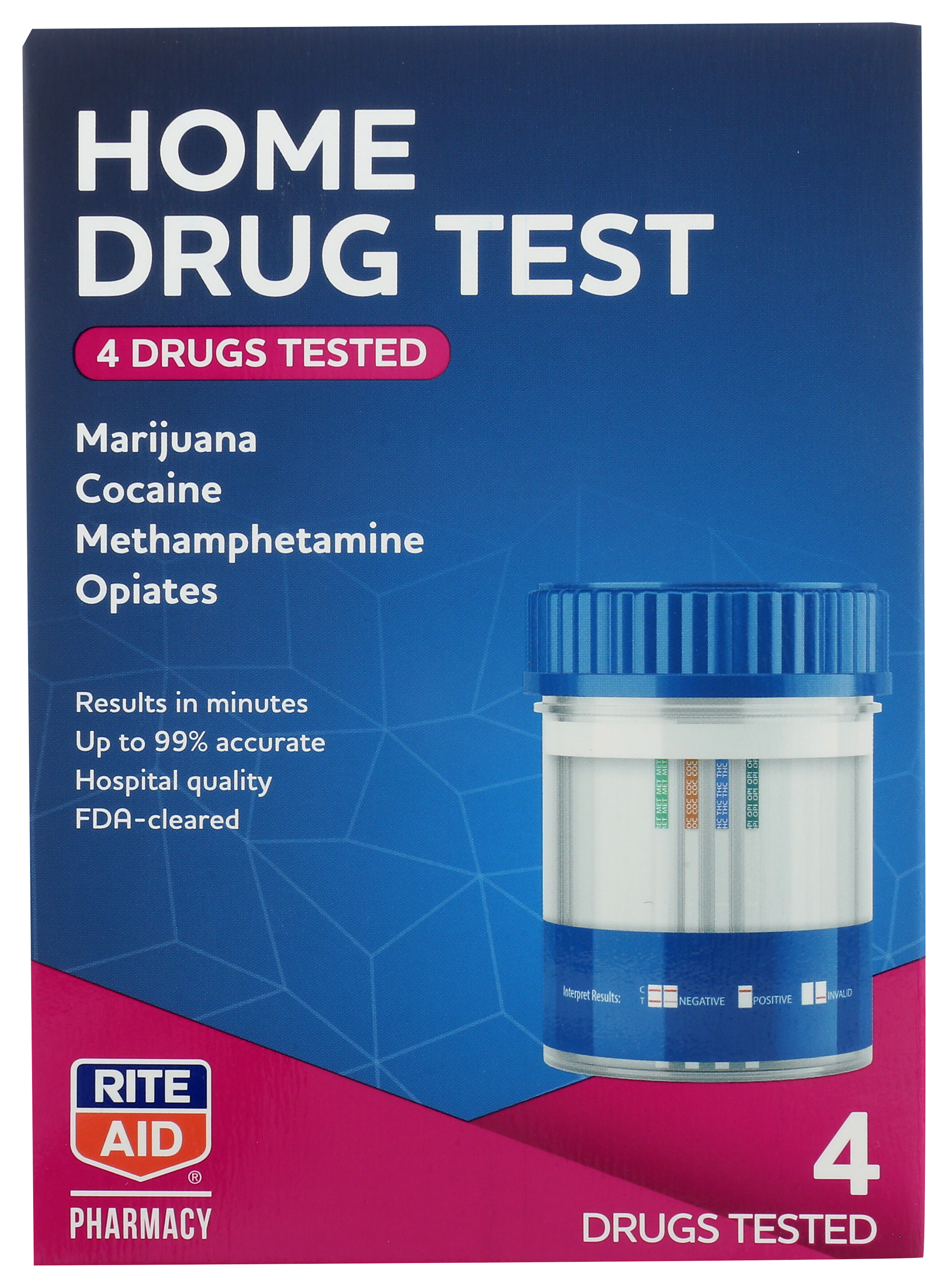 Order Rite Aid Pharmacy 4-Panel Home Drug Test, Marijuana, Cocaine, Methamphetamine & Opiates - 1 ct food online from Rite Aid store, Cathedral City on bringmethat.com