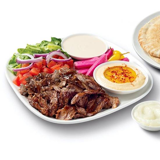 Order Tri-Tip Shawerma Plate food online from Zankou Chicken store, Glendale on bringmethat.com