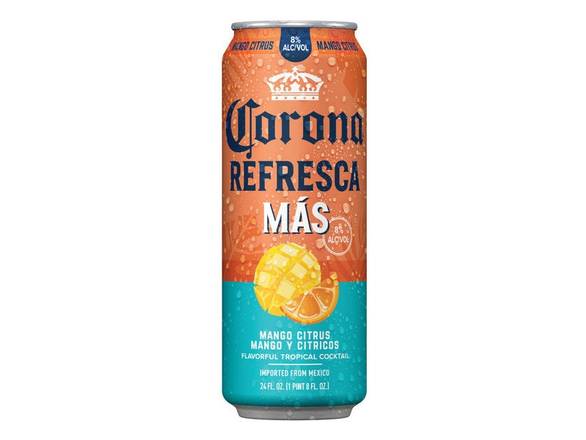 Order Corona Refresca Mas Mango Citrus Spiked Tropical Cocktail - 24oz Can food online from Jenny Liquors store, Mt Prospect on bringmethat.com