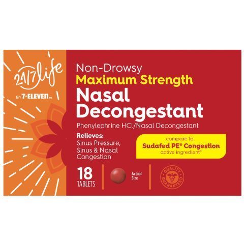 Order 24/7 Life Nasal Decongestant 20 mg 18 Tablets food online from 7-Eleven store, Northlake on bringmethat.com