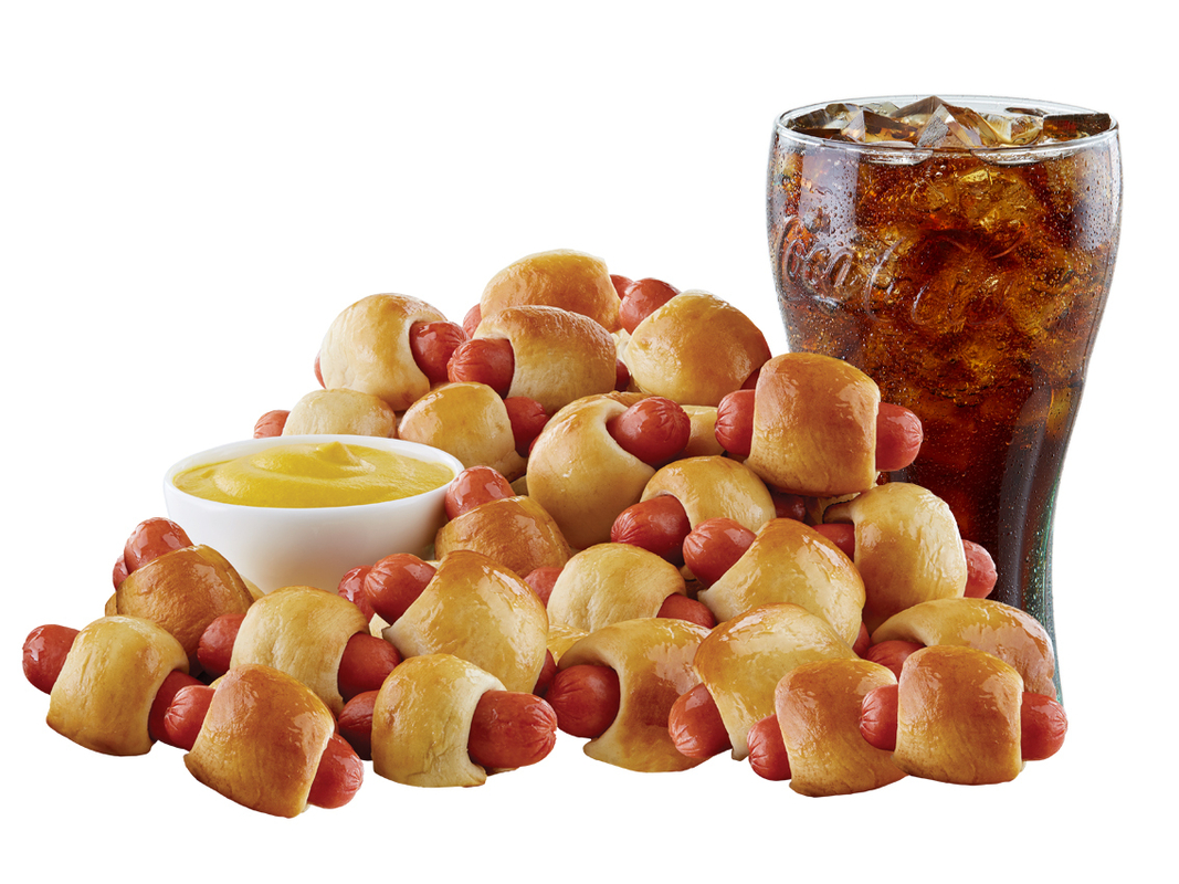 Order 3. 8 Piece Mini Dogs, Sauce, and Regular Soda Combo food online from Pretzelmaker store, Saugus on bringmethat.com