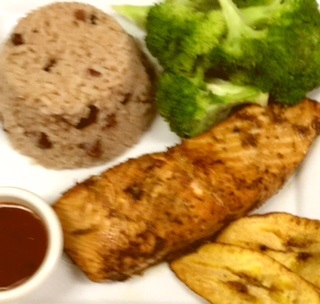 Order Pimento Jerk Salmon  food online from Pimento Grill store, Maplewood on bringmethat.com