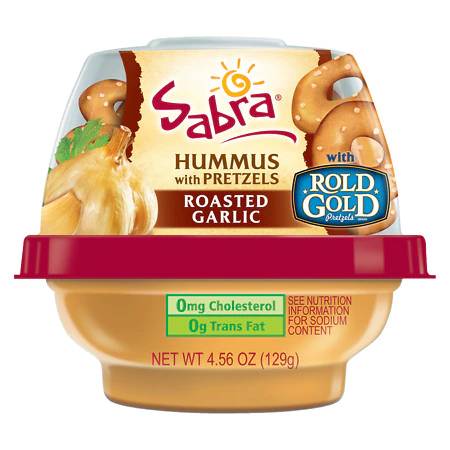 Order Sabra Roasted Garlic Hummus With Pretzels Snacker - 4.56oz food online from Route 7 Food Mart store, Norwalk on bringmethat.com