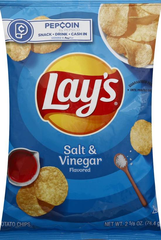 Order Lay's Potato Chips Salt & Vinegar Flavored (2.625 oz) food online from Rite Aid store, Yamhill County on bringmethat.com
