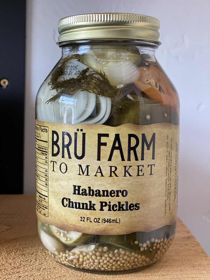 Order Pickles: Habanero Chunk (32oz) food online from Bru Grill & Market store, Lake Forest on bringmethat.com