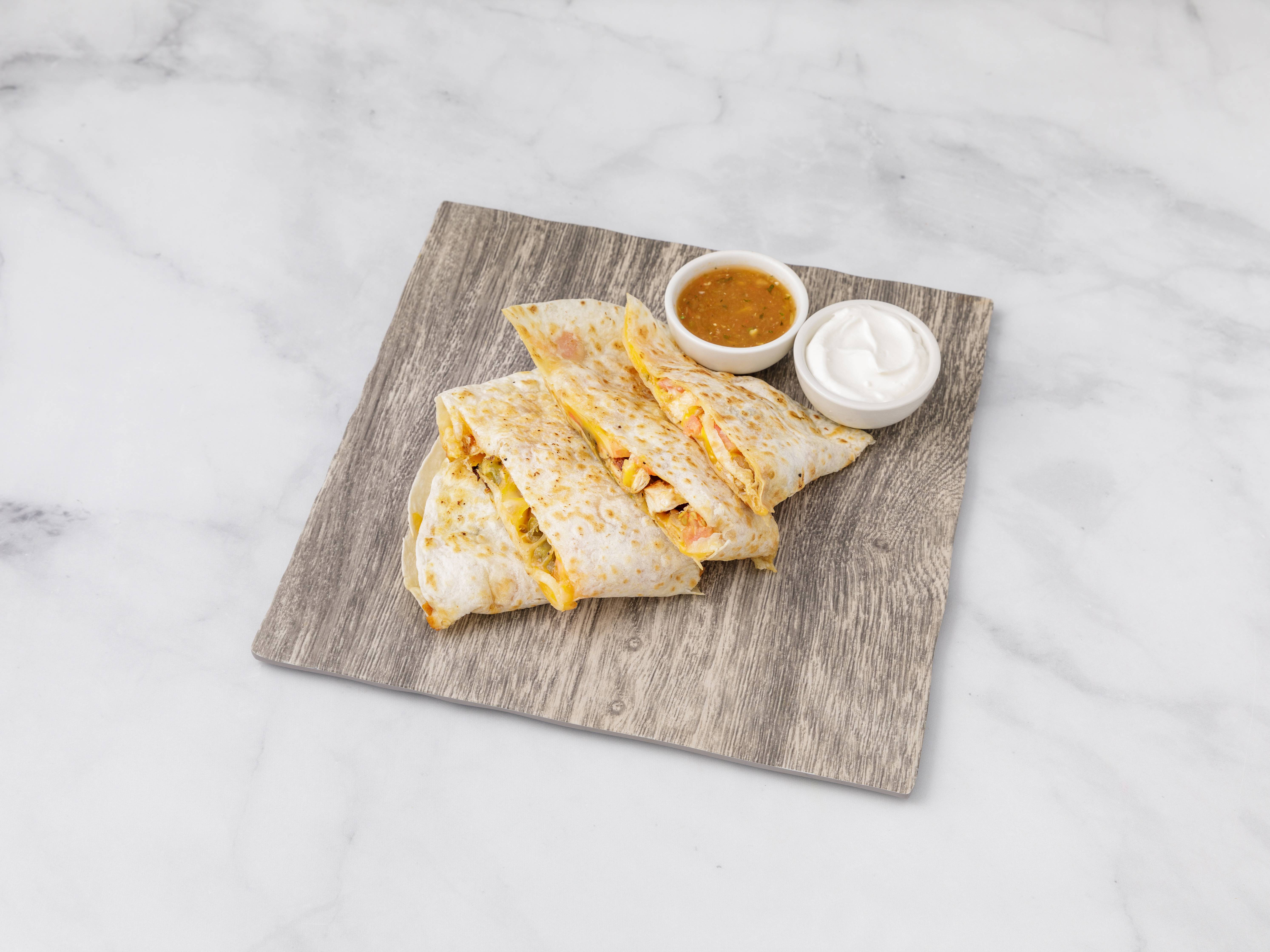 Order Chicken Quesadilla food online from Cove Pizza Restaurant store, Stamford on bringmethat.com