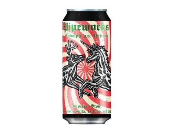 Order Pipeworks Brewing Company Rudolph Vs. Unicorn Imperial Stout - 16oz Can food online from Sky Liquors store, Chicago on bringmethat.com