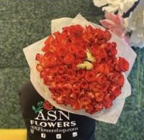Order 100 Premium Long Stem Orange Roses food online from Asn Flowers store, San Bernardino on bringmethat.com