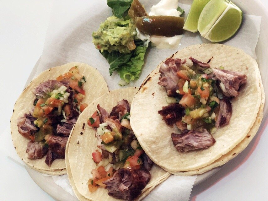 Order Tacos de Carnitas food online from Cinco De Mayo Taqueria store, Union City on bringmethat.com