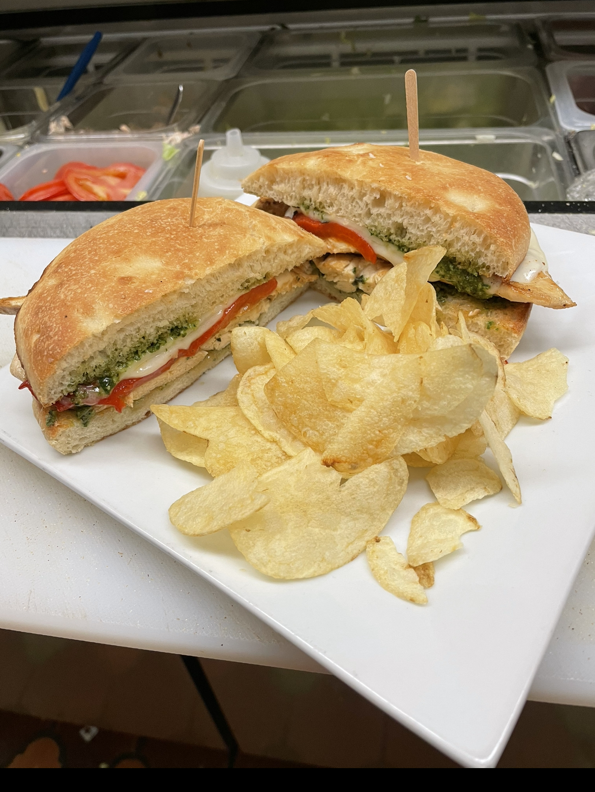 Order Grilled Chicken Panini food online from Dino Italian Restaurant store, Wilkes-Barre on bringmethat.com