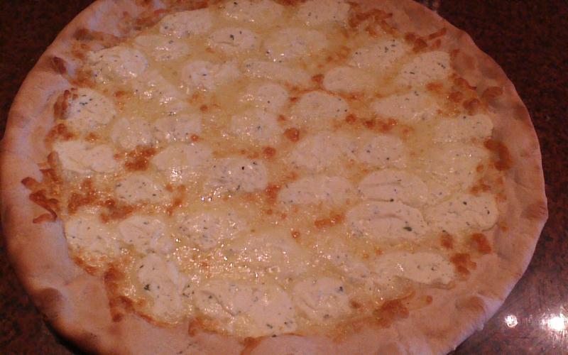 Order Large White Pie food online from My Family Pizza store, Staten Island on bringmethat.com