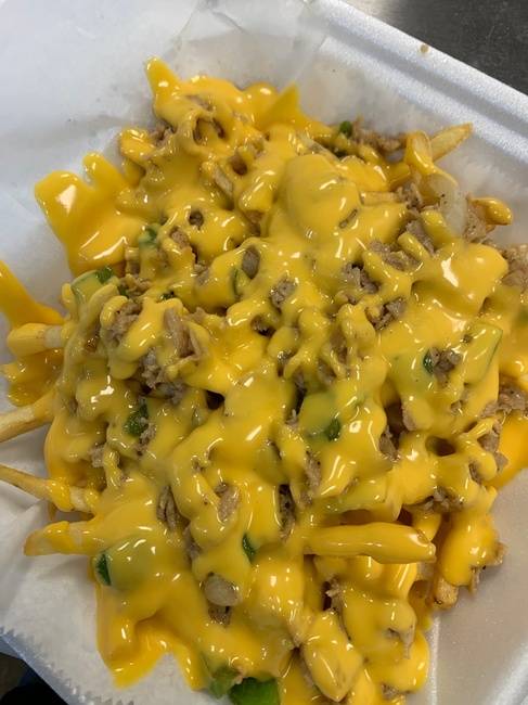 Order Chicken Philly Fries (loaded fries) food online from From Philly To Charlit store, Charlotte on bringmethat.com