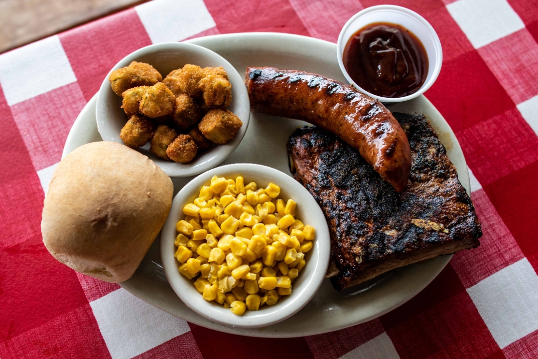 Order Sausage and Pork Ribs food online from The Texan Cafe & Pie Shop store, Hutto on bringmethat.com