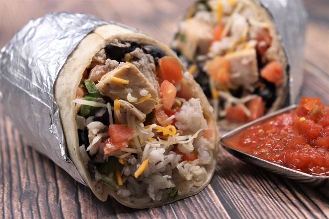 Order CHICKEN BURRITO food online from Pepperjax Grill store, Council Bluffs on bringmethat.com