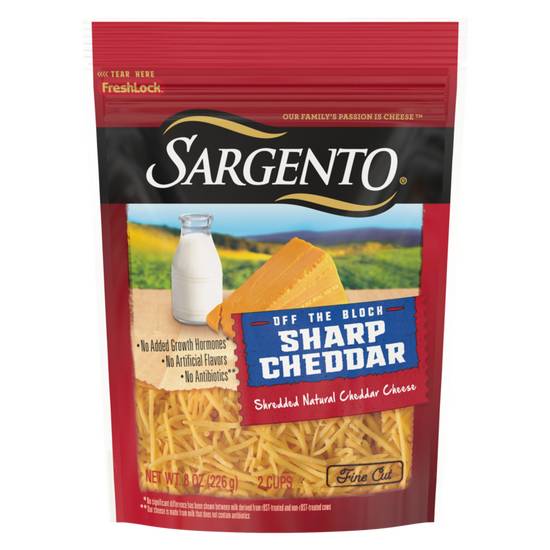 Order Sargento Natural Shredded Fine Cut Sharp Cheddar Cheese 8oz food online from Everyday Needs by Gopuff store, Culver City on bringmethat.com