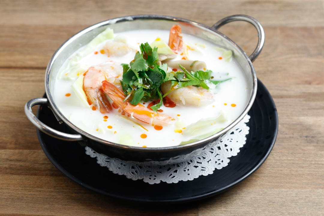 Order ( CUP ) TOM KHA SOUP food online from Aaharn 56 Thai Cuisine store, San Diego on bringmethat.com