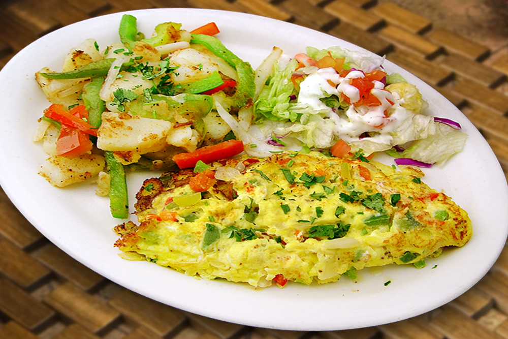 Order Omelet a la Mexicana food online from Taqueria San Miguel store, Cathedral City on bringmethat.com