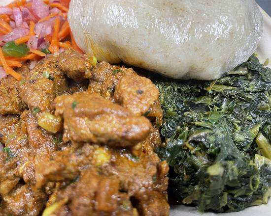 Order Beef curry, ugali, greens food online from Kilimanjaro Grill store, Minneapolis on bringmethat.com