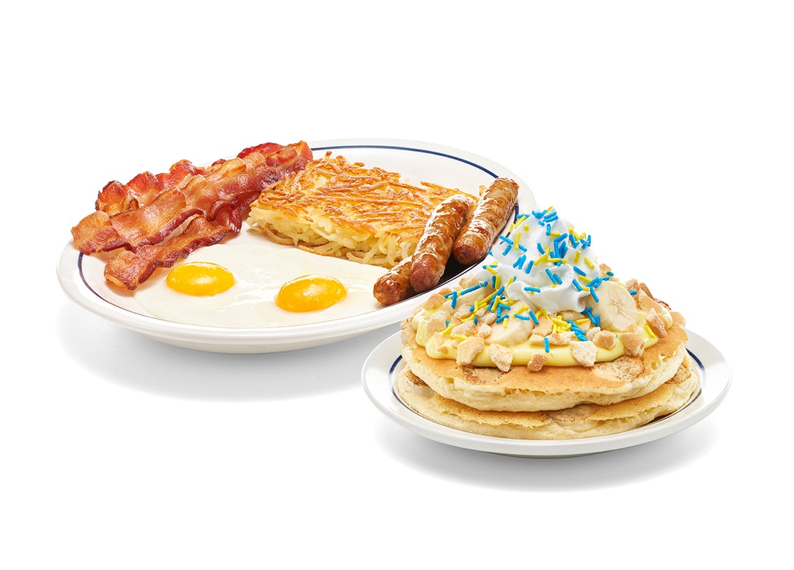 Order New! Ba-Ba Banana Pudding Pancake Combo food online from Ihop store, Chester on bringmethat.com