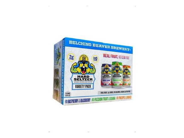 Order Belching Beaver Hard Seltzer Variety Pack - 12x 12oz Cans food online from Southwest Liquor store, Thousand Oaks on bringmethat.com