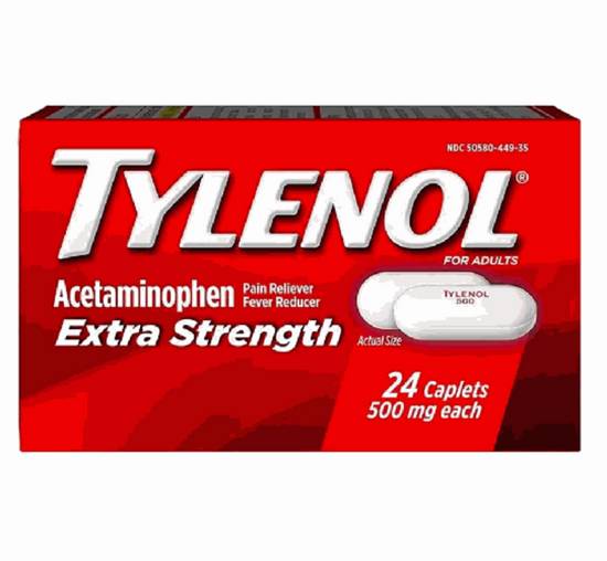 Order Tylenol Extra Strength Tablets - 500 mg food online from IV Deli Mart store, Goleta on bringmethat.com