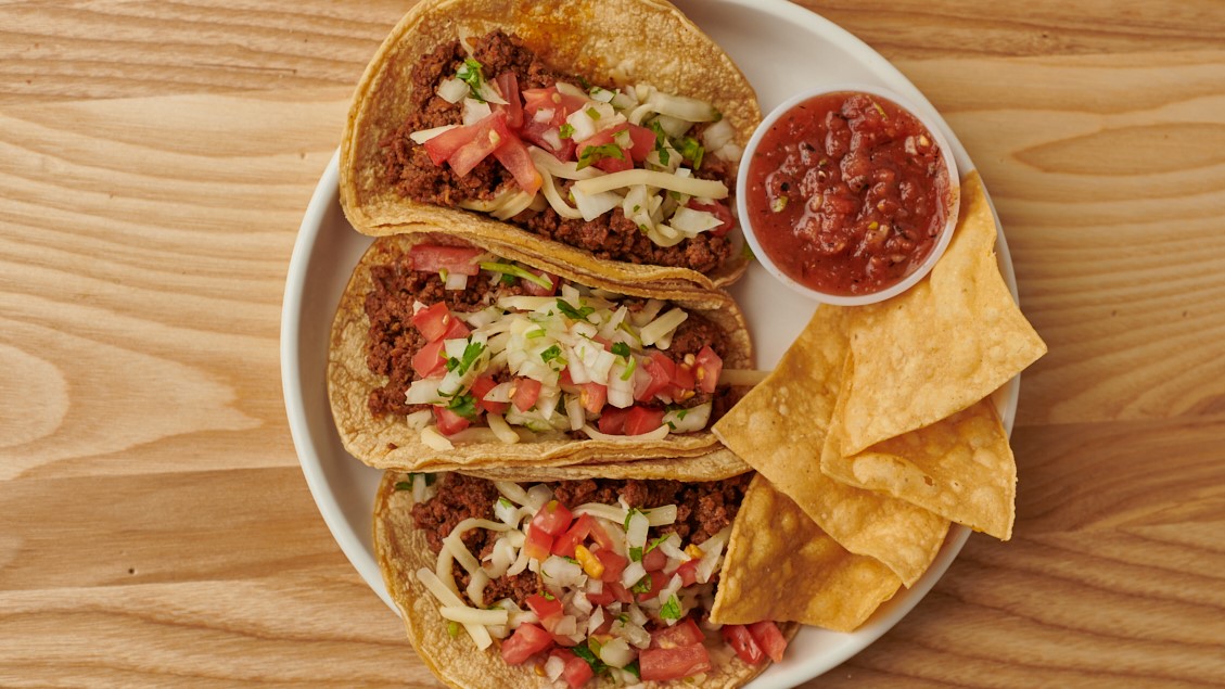 Order GRASS FED GROUND BEEF TACOS food online from Burrito Beach store, Chicago on bringmethat.com