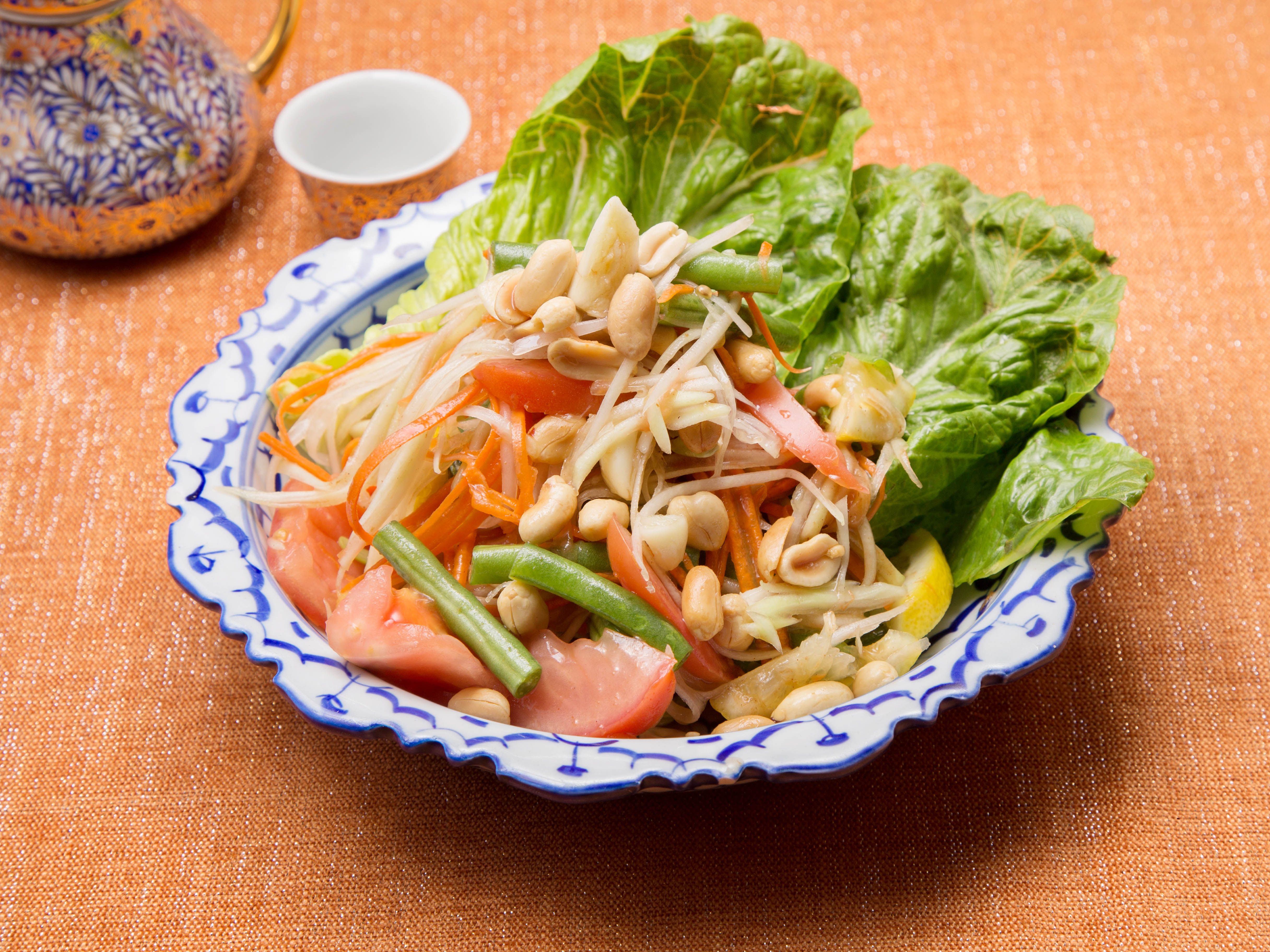 Order Green Papaya Salad (Som-Tum) food online from Molly's Thai Ban store, Phoenix on bringmethat.com