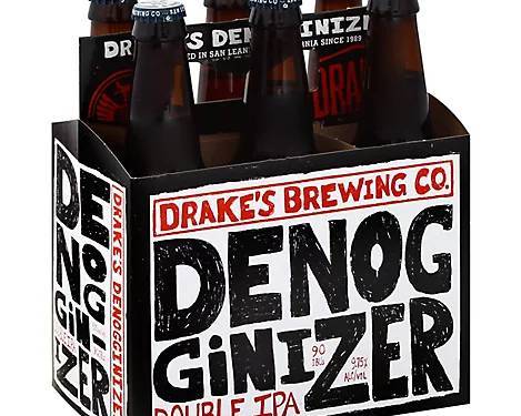 Order Drake's Denogginizer Double IPA, 6pk-12oz bottle beer (9.75% ABV) food online from Tenderloin Liquor store, San Francisco on bringmethat.com