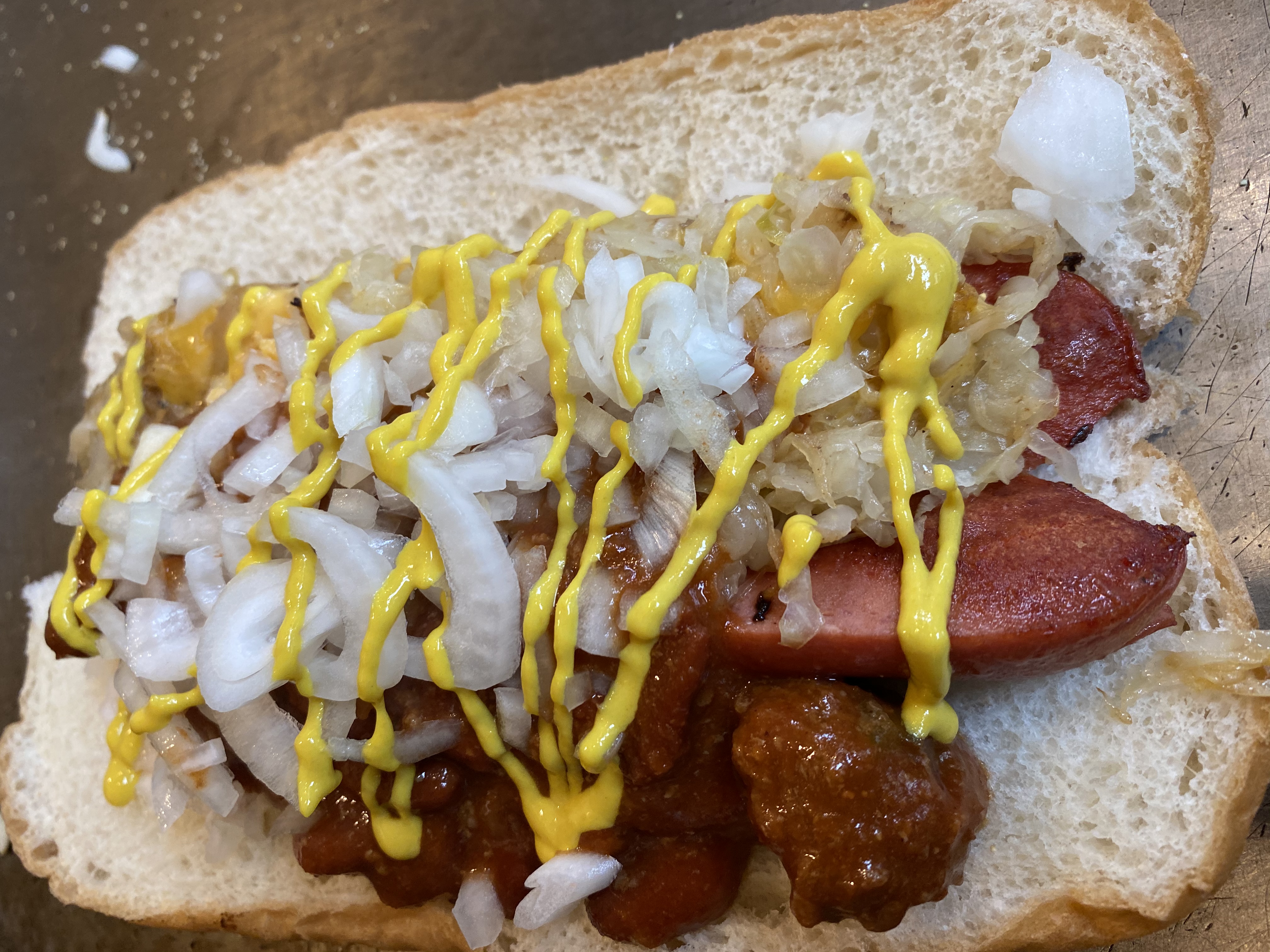 Order 1/4 lb. Chili Cheese Dog food online from Vikki's Fells Point Deli store, Baltimore on bringmethat.com