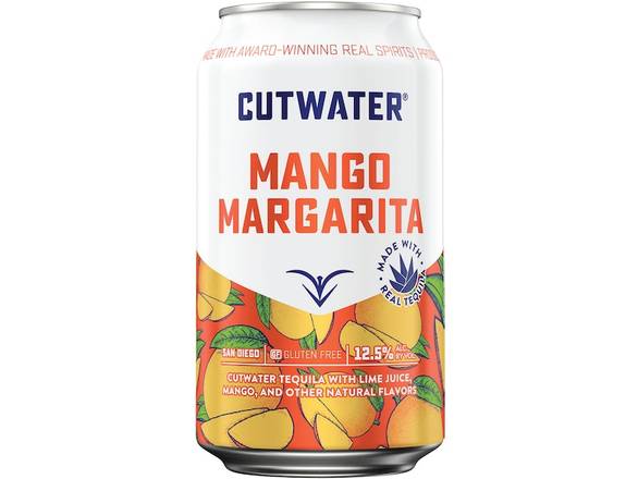 Order Cutwater Mango Margarita - 4x 12oz Cans food online from Josh Wines & Liquors Inc store, New York on bringmethat.com