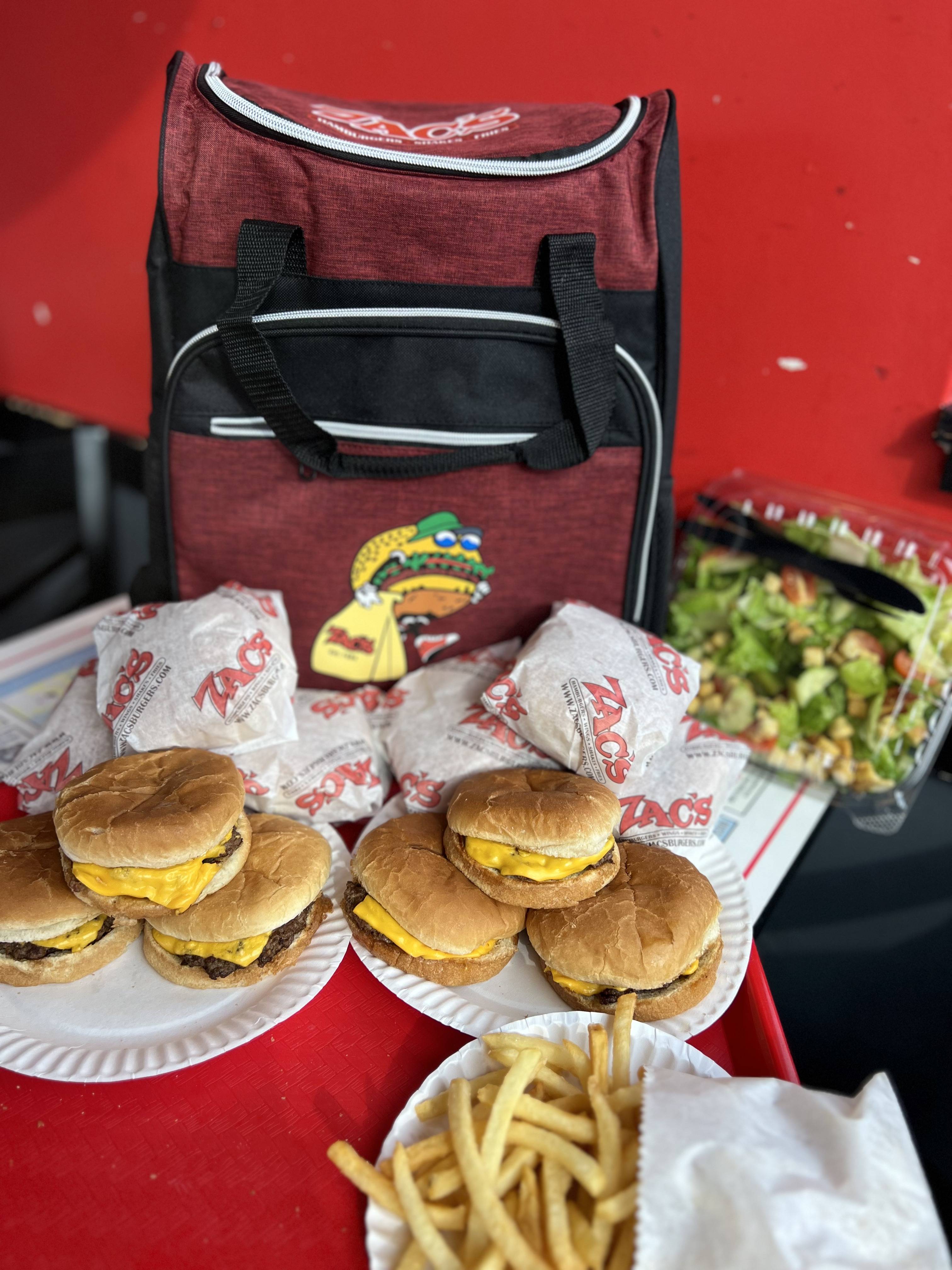 Order 12 Doubles w/ Zac's Insulated Back Pack food online from Zacs Hamburgers store, Folsom on bringmethat.com