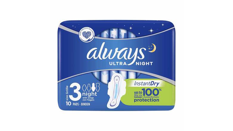 Order Always Ultra Sanitary Pads 10pk food online from Anderson Convenience Markets #140 store, Omaha on bringmethat.com