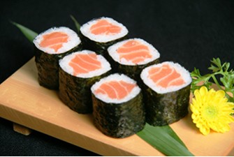 Order R24. Salmon Roll food online from Tengu Asian Bistro store, Albany on bringmethat.com