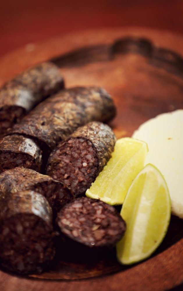 Order Blood Sausage with Corn Cake food online from Colombia Cuyabros store, Freeport on bringmethat.com