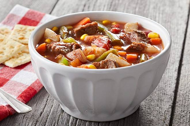 Order Hearty Beef Vegetable Soup food online from Bob Evans store, Myrtle Beach on bringmethat.com