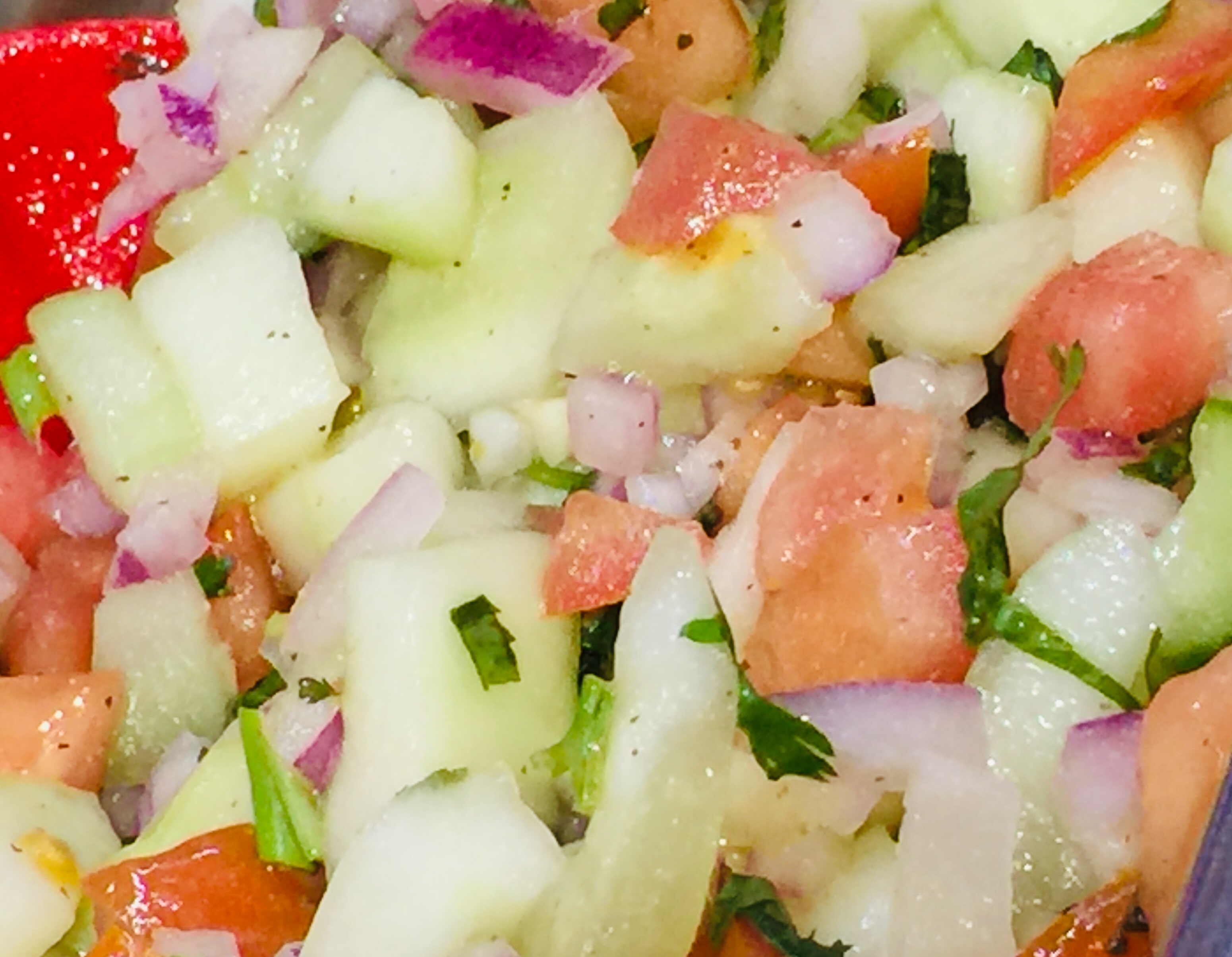 Order 1 lb. Cucumber Tomato Salad food online from Tio Pio - Willoughby St. store, Brooklyn on bringmethat.com