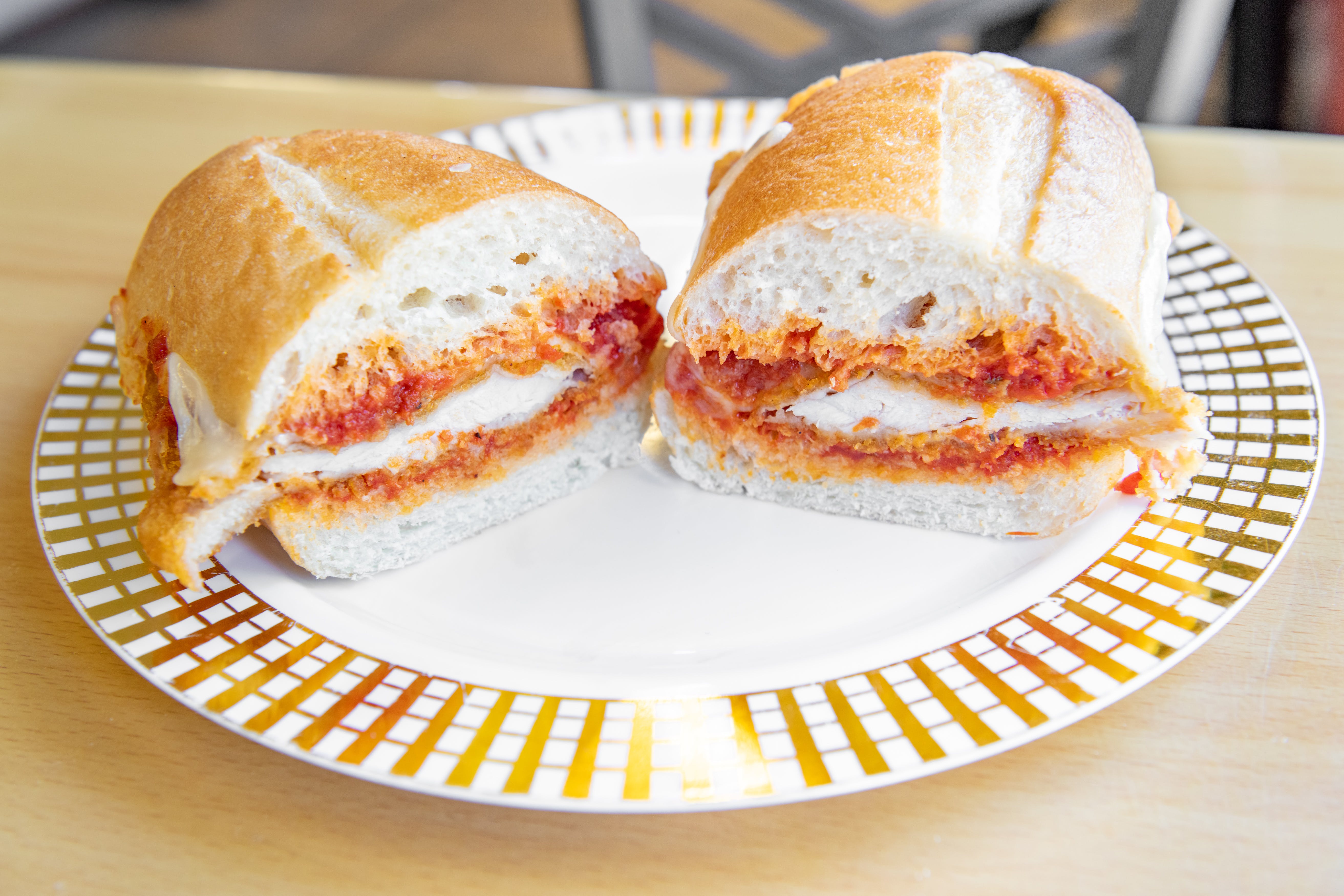 Order Chicken Parmesano Sandwich - Sandwich food online from Castelli Deli Cafe store, Felton on bringmethat.com