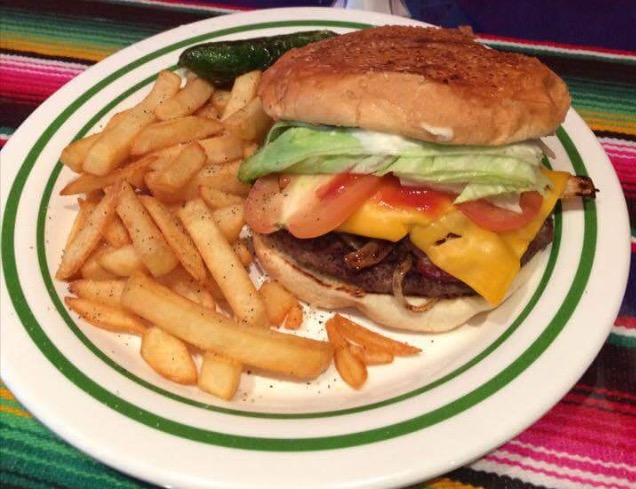 Order Deluxe Mexican Burger food online from Viva Mexico Mexican Cuisine store, New York on bringmethat.com