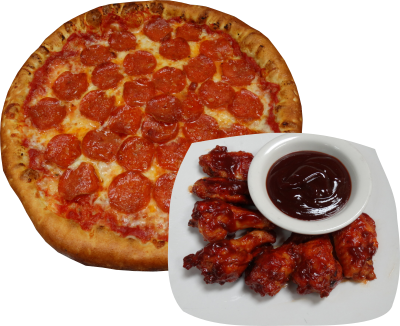 Order # 2. One Large 1-topping Pizza and 7 Pieces Wings Special food online from Di Marcos Pizza store, Santa Clarita on bringmethat.com