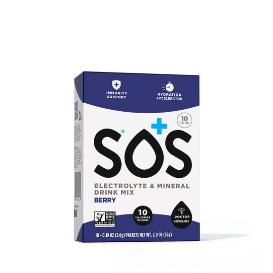 Order SOS Elyctrolyte & Mineral Berry Drink Mix Packets, 10 CT food online from Cvs store, Rochester Hills on bringmethat.com
