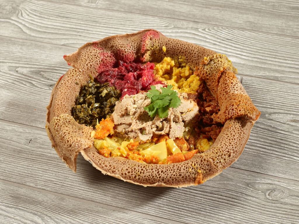 Order  Veggie Combo food online from Megenagna Ethiopian Restaurant store, Aurora on bringmethat.com
